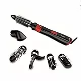 GA.MA ITALY PROFESSIONAL Modellatore Multistyler Turbo - 3 Termo spazzole di 21, 30 e 33 mm, Spazzola lisciante, Arricciacapelli e bocchetta - Potenza 1200 W, nero/rosso