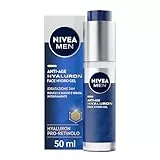 NIVEA MEN Anti-Age Hyaluron Hydro Gel Viso Uomo 50 ml, Crema viso uomo in gel per pelli mature, Crema viso acido ialuronico in gel idratante, rivitalizzante e rinfrescante