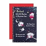 Hallmark Biglietto di Natale per marito Simpatico design con gufetti illustrati, vario