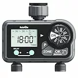 RAINPOINT Computer per irrigazione 2 vie timer programmabile per l'irrigazione automatica, fino a 3 programmi d'irrigazione al giorno, timer per l'acqua per giardino e serra