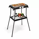 Griglia elettrica da esterno e interno 2000W, con temperatura regolabile, grill elettrico con poggiapiedi estraibile, senza fumo. Antiaderente, facile da pulire e adatto per uso interno ed esterno