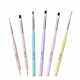 Aokitec 7 Pcs Pennelli per Unghie,Smalto Gel Design Penna Strumenti Pittura Estensione Unghie Costruttore Gel Pennello Penna Punteggiatura Linea Trazione Unghie Salone Casa Manicure DIY Donne