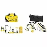 STANLEY STMT0-74101 Kit 38 utensili per la casa con borsa & STHT0-62113 Kit Serraggio, Set giraviti 42 pezzi