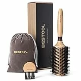 BESTOOL Spazzola rotonda per asciugatura, setole di cinghiale con perni in nylon Spazzola rotonda per capelli, spazzola rotonda professionale per lo styling per donne e uomini (Barrel 38mm)