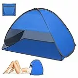 Tenda da spiaggia, zootop pop-up per 1-2 persone, portatile con supporto per telefono e custodia per esterni, campeggio (27,56 * 19,69 * 17,72 pollici)