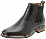 Tommy Hilfiger Essential Hilfiger Lth Chelsea, Stivale Basso Uomo, Nero, 43 EU