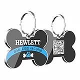 DISONTAG Medagliette identificative personalizzate per animali domestici con testo anteriore, QR posteriore diretto al profilo Salvataggio e visualizzazione delle informazioni|Modificabile
