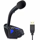 KLIM™ Voice V2 + Microfono USB da Scrivania + Novità 2022 + Suono di Alta qualità + Registrazione e Riconoscimento Vocale, Live, Youtube, Podcast + Microfono PC Compatibile Windows Mac PS4 + Blu