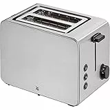 WMF Stelio Tostapane in acciaio inox, doppia fessura con inserto per panino, 2 fette, funzione bagel, 7 livelli di doratura, 900 W, acciaio inox opaco
