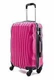 R.Leone Valigia Trolley Bagaglio a mano 55x40x20cm Rigido Ultraleggero in ABS 4 Ruote Autonome 3N (Modello 2037, Fucsia)