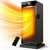 OMISOON Termoventilatore 2000w, ECO Stufetta Elettrica basso consumo, PTC, 24h Timer, Oscillazione 90°, Griglia Regolabile, 3 Modalità, Protezione da surriscaldamento e ribaltamento, Nero