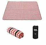Queta Coperta Picnic Pieghevole all'Aria Aperta, Coperta da Picnic Impermeabile 200x200 cm, Tappeto da Picnic Spiaggia Giardino Parco Trekking Coperta Spiaggia con Borsa portaoggetti (Rosso)