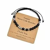 Gamtic Bracciale Uomo Donna Amicizia Acciaio: Bracciali Codice Morse Intrecciato Regalo per Fidanzata Amico Mamma Papà Ragazze Ragazzi per il Compleanno San Valentino Natale per lui e lei