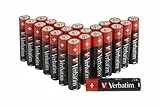 VERBATIM Batterie alcaline AA Premium I 1,5V I Pile stilo AA-LR6 I Pile stilo AA I Pile per lettori MP3, fotocamera, telecomando, rasoio ecc. I Pile alcaline Premium I 24 pezzi