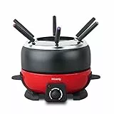 H.Koenig ALP1800 Macchina per Fonduta Elettrica 6 Forchette,2L,Cioccolata,Bourguignonne,Formaggio fuso,Ciotola Amovibile Antiaderete Antischizzi,800W