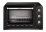 Moulinex Ox4648 Optimo Forno Elettrico Ventilato 33 Litri, Potenza 1600 W, Max 120°C, Forno per Pizza, Carne, Pesce, Dolci, Fornetto Elettrico, 6 Modalità di Cottura, Timer, 2 Accessori, Nero