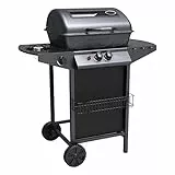 Barbecue a Gas con Pietra Lavica BBQ a Gas 2 Bruciatori + Fornello Laterale Struttura in Acciaio con Piano Laterale D’appoggio e 3 Appendini Pratiko Life