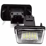 LncBoc LED Luci targa per auto Lampada targa 3W 12V 18SMD con CanBus nessun errore 6000K Xeno Bianco freddo per 206/207/306/307/308/406/407 ecc, 2 Pezzi