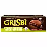Grisbì Senza Glutine al Cioccolato - Biscotti di Croccante Pasta Frolla al Cacao, Ripieni di Morbida Crema al Cioccolato, Ideali per Colazione, Snack o Merenda, Confezione da 9 Biscotti, 150 gr