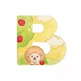 THUN - Lettera B da Parete con Riccio - Accessori Cameretta Bambini - Decorazione Casa - Legno - 8 h cm