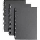 YANGTE A5 Sketchbook Set di 3 Blocco Note a Spirale in Bianco Carta Kraft Quaderno Schizzi 100 Pagine Bianche / 50 Fogli Perfetti per i Viaggi (Nero)