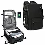 SZLX Borse da Cabina per easyjet 45x36x20 zaino da viaggio donna Ryanair 40x20x25 Bagaglio a Mano con porta usb zaino da viaggio aereo bagaglio a mano zaino per laptop Casual DaypackNero