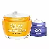 Olay Set Giorno E Notte Con: Vitamin C + AHA24 Crema Gel Giorno Per Il Viso, 50ml E Retinol24 Crema Notte Idratante Per Il Viso, 15ml, Idrata All’Istante Per 24 Ore