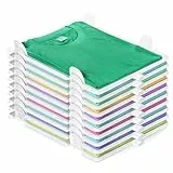 BoxLegend T-shirt organizer per guardaroba per adulti e bambini, impilabile, per maglietta con piani separati, tavola pieghevole per vestiti, 10 pezzi