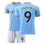 Generico Haaland_Maglia da Calcio per Bambini Adulti 2023 2024 Maglie da Calcio per Adulti e Bambino,Set Maglie di Calcio con Calze Maglia PSG Maglia Argentina Manchester_Maglia Calcio Azzurro,24