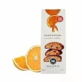 Deseo Cantuccini Artigianali all'Arancia Candita, Biscotti Italiani Cantuccini con Scorze d'Arancia Candite, Biscotti Tipici con Grano Italiano e Arancia Italiana, Confezione da 180g