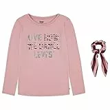 Levi's Lvg LS Zebra Tee con Scrunchi 4ej167 Tshirt, glassa Rosa, 12 Anni Bambine e Ragazze
