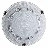 generico Plafoniera In Vetro Bianco Classica Con Gancio Cromato, Plafoniere Soffitto Per Cameretta Bambini, Plafoniera Da Bagno, plafoniera soffitto da soggiorno. (Bianco D30)
