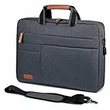 LOVEVOOK Borsa Porta PC 17 Pollici Portatile Notebook Impermeabile Borsa a Tracolla per Laptop Borsa da Lavoro per Uomini Donne Insegnanti Affari Viaggi Scuola Universitari Grigio Scuro