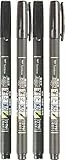 Tombow Fudenosuke, fudepen, set da 4 penne, 2 con punta dura e 2 con punta morbida