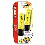 Evidenziatore - STABILO BOSS ORIGINAL - Pack da 2 - Giallo/Giallo