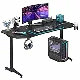 SogesHome Scrivanie Postazioni di Lavoro per Computer Tabella da Gioco 160 cm Tavolo da Computer Scrivania di Gioco Grande Ergonomico con Tampone del Mouse a Forma di Tavolo