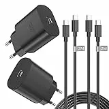 4-Pack Caricatore USB C Rapido per Caricabatterie Samsung 25W con Cavo 2M per Samsung Galaxy S23 Ultra/S23/S22 Ultra/S21/S20/S10/S9/A53 5G/A33/A13, Alimentatore USB C Presa USB C Spina Tipo C Spinotto