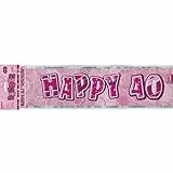 Gifts 4 All Occasions Limited SHATCHI-117 - Striscione decorativo per 40° compleanno, colore: rosa