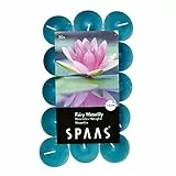 Spaas 30 lumini profumati in Confezione Piatta, ± 4,5 Ore – ninfea Fata, Cera paraffinica, Tazza di Alluminio, Grigio Blu, Fairy Waterlily, unità
