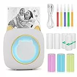 Mini Stampante Fotografica, Termica, Istantanea Portatile con LED colorati, Bluetooth con Ricarica USB, per Note, Elenco, Memo