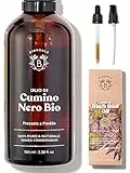 Bionoble Olio di Cumino Nero Biologico 100ml - Bottiglia di Vetro + Pipetta + Pompa - Olio di Semi Neri Nigella Sativa per Perdita dei Capelli - Olio Cumino Nero per Acne, Punti Neri - Black Seed Oil
