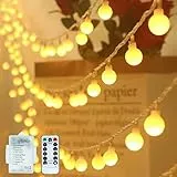10m Catena Luminosa, 100 LEDS Lampadina, Luci LED a Batteria, Impermeabile Led Luci Stringa per Esterno ed Interno,8 Modalità con Telecomando Decorazione Camera Casa per Patio,Giardino(bianco caldo)