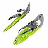 ALPIDEX Ciaspole Racchette Neve Chiusura Rapida Alzatacco Misura 38-46 fino a 140 kg Borsa Trasporto, Colore:lime green, Taglia:25 Inch