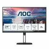 AOC 24V5CE - Monitor FHD da 24 Pollici, Altoparlante (1920 x 1080, 75 Hz, HDMI, USB-C, USB Hub) Nero