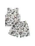 Loalirando Coordinati Bambini 2 Pezzi Completini da Neonato Infantile Estiva Set di Pantaloncini + Canotta Abiti Estivi per Bambini (Animali, 3-4 Anni)