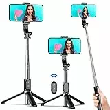 Bastone Selfie, Rotazione a 360° 3 in 1 Bastone Selfie Treppiede Selfie Stick Estensibile Portatile con Telecomando Wireless Rimovibile & Treppiedi Stabile per iPhone Samsung Galaxy Huawei ecc