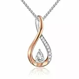 GEORGE · SMITH Collana da Donna in Oro Rosa, Collana in Argento Sterling 925 con Ciondolo con zirconi 5A - Design Infinito - Simbolo eterno - Gioielli da Donna Eleganti per lei
