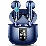 Cuffie Bluetooth, Auricolari Bluetooth 5.3 Cuffie Wireless in-ear con 4 ENC Mic, Cuffie Senza Fili Cancellazione Rumore, Mini Cuffiette Bluetooth IP7 Impermeabile HiFi Stereo LED Display USB-C Blu
