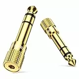 POSUGEAR Adattatore Jack Cuffie (2 Pack) 6,35 mm maschio a 3.5mm femmina, Connettore Jack Cuffie Stereo 6.3 a 3.5 Placcato oro