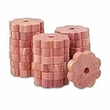 Relaxdays Antitarme per Vestiti, Set 20 Anelli in Legno di Cedro, Protezione Tarme per Armadio & Cassetti, Naturale